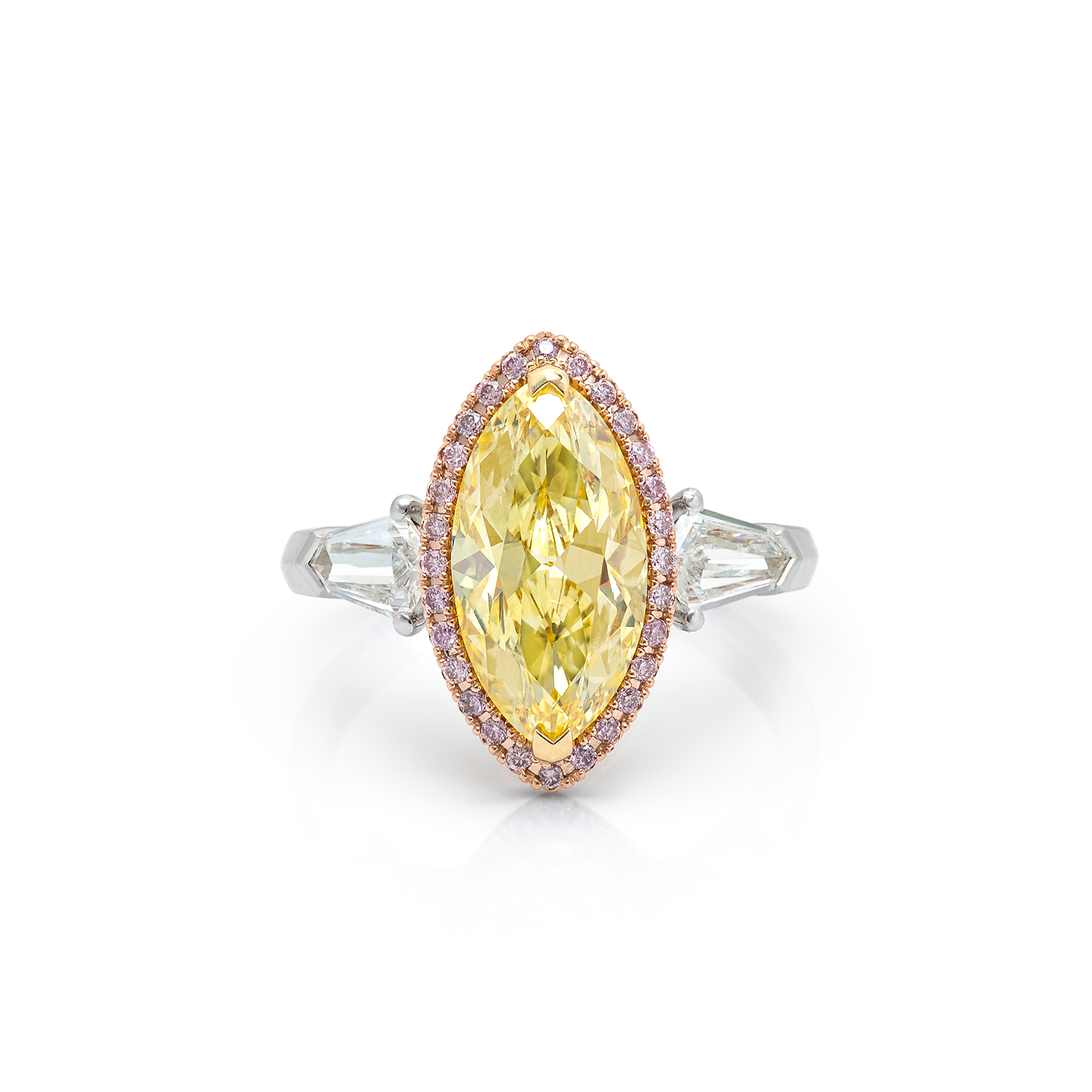 Marquise Vivid Yellow Diamond Ring
